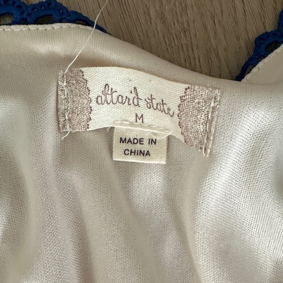 Altar'd State vintage style Cream and Blue Floral Maxi Dress - Picture 2 of 2